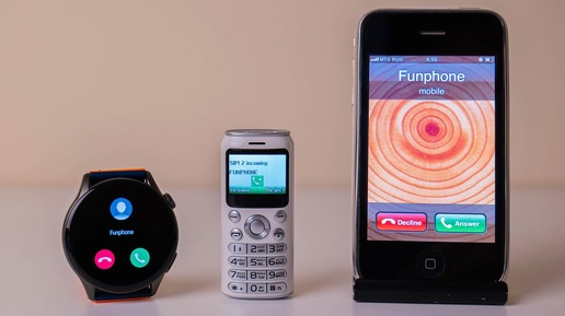 iPhone 1 vs Watch Kieslect KR Pro vs Mini Phone incoming call