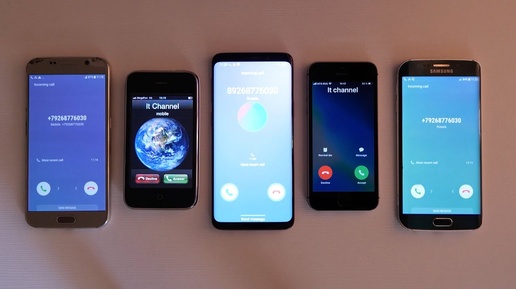 iPhone and Samsung Galaxy incoming call