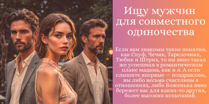 Ищу мужчин для совместного одиночества