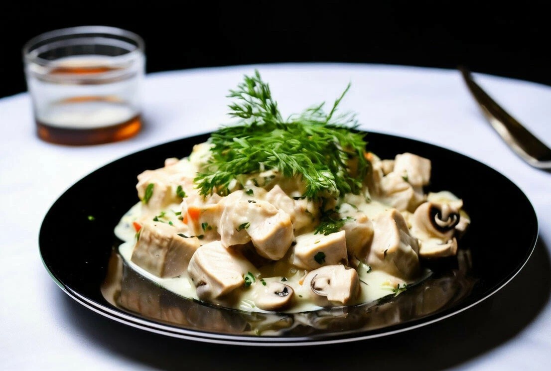 Курица с шампиньонами 