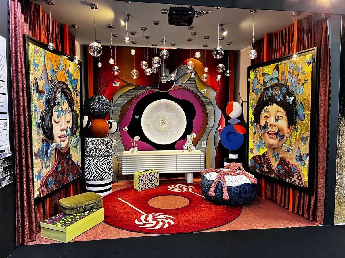 Ольга Межевова и Евгения Тхаголегова (Текстильная компания РИД и салон МЕЗОН И БЮРО) в Trend Rooms 2024 на Международной выставке домашнего текстиля, интерьерных тканей и материалов для декорирования Hometextile & Design в Москве.