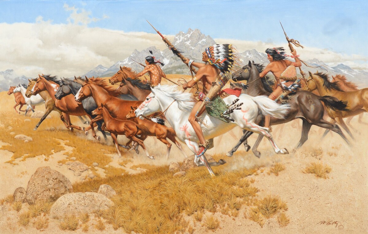 Ватага индейцев Иллинойса оказывает сопротивление.