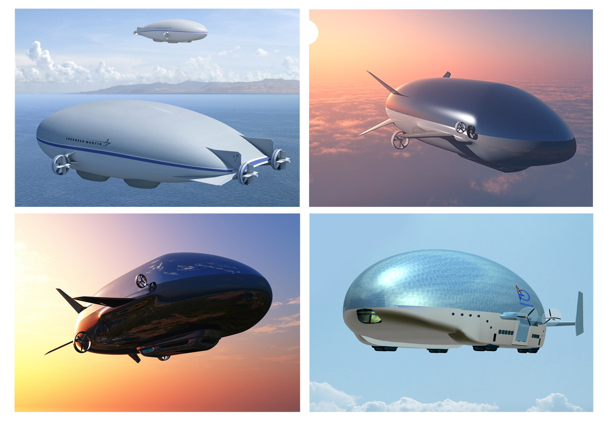                                      Модели современных дирижаблей разных концептов