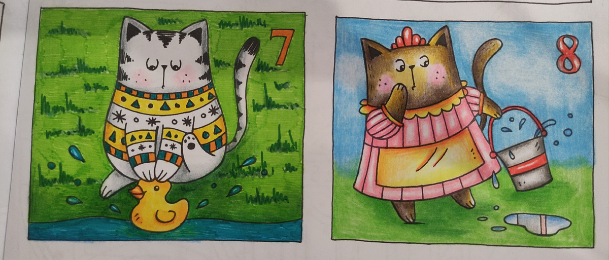 Июльского котика раскрасила ещё прошлым летом 