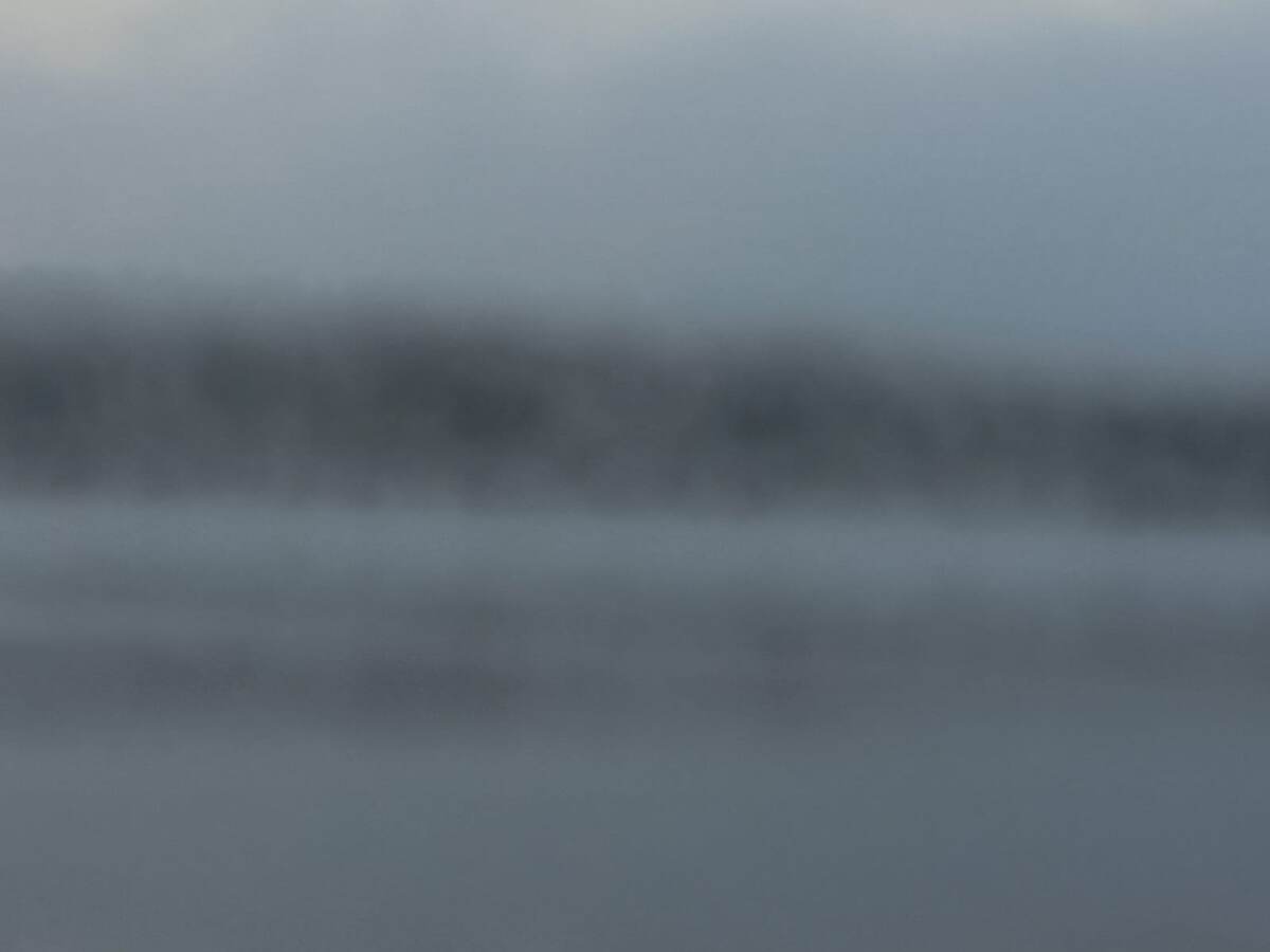 Это не дефект фото, а плотность тумана -противоположный берег почти не виден