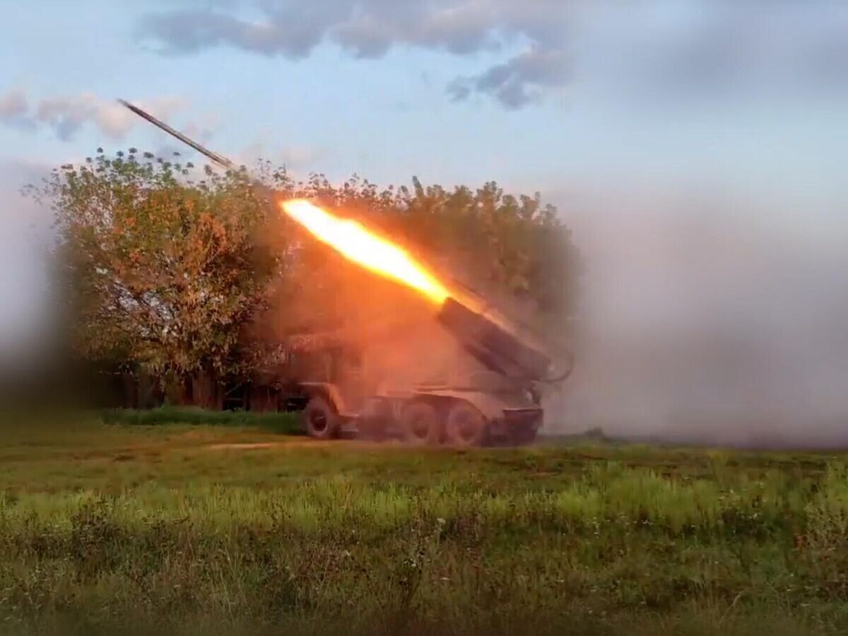    Работа РСЗО "Град" в Курской области© Министерство обороны РФ