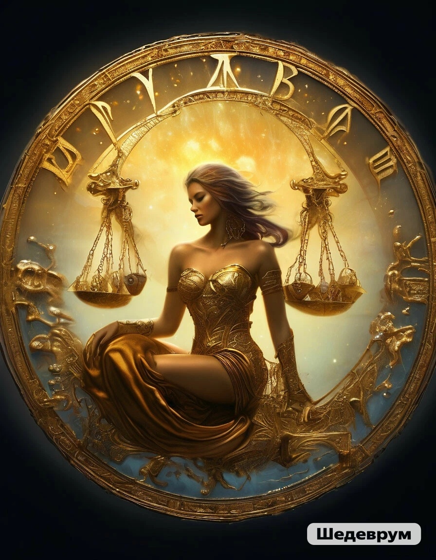 Зодиакальный знак Весы.Фото канала Таро Портал ( ИИ).