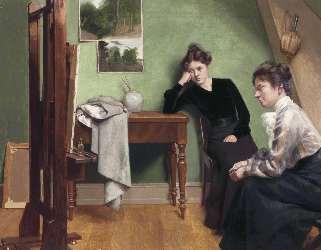 Датская художница Тайра Тондер-Эриксен. «В мастерской художника» (1903 г.)