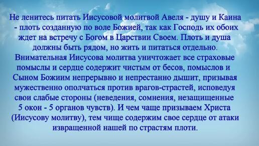 Иисусова молитва со Святым Духом, с дыханием через нос, питает каждую клетку благодатным кислородом