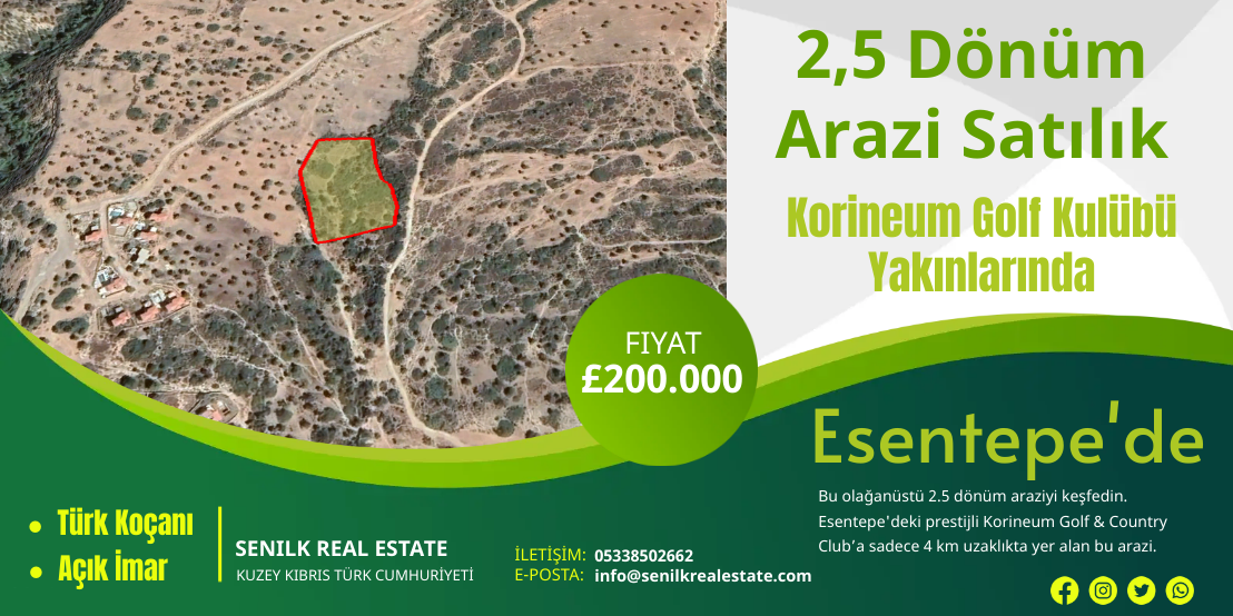 Land for sale in Esentepe, Kyrenia.