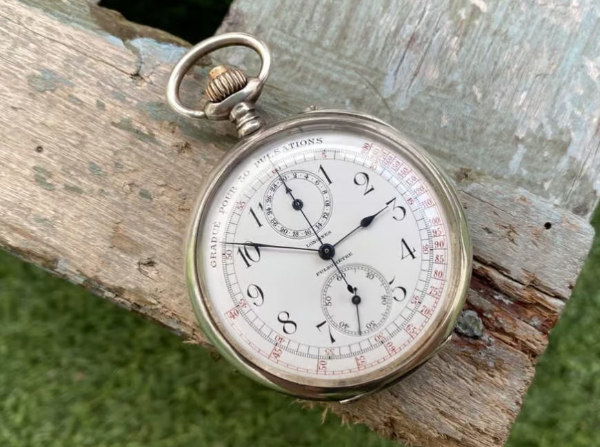 Pulsomètre 1912 Винтажные карманные часы Longines с калибром Cal. 19.73 N.