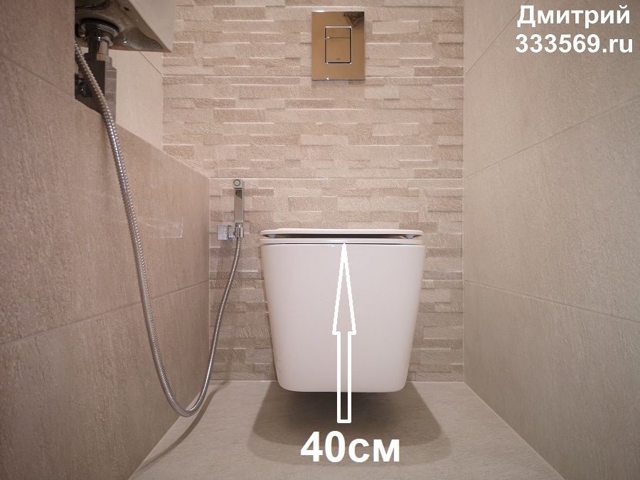Высота установки подвесного унитаза
