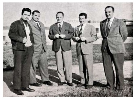 К 1961 году управление семейным бизнесом Бенелли полностью перешло к детям основателей (слева направо: Пьеро, Марко, Маурицио, Паоло и Луиджи)