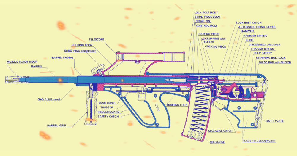 Необычная схема расположения магазина в булл-папе