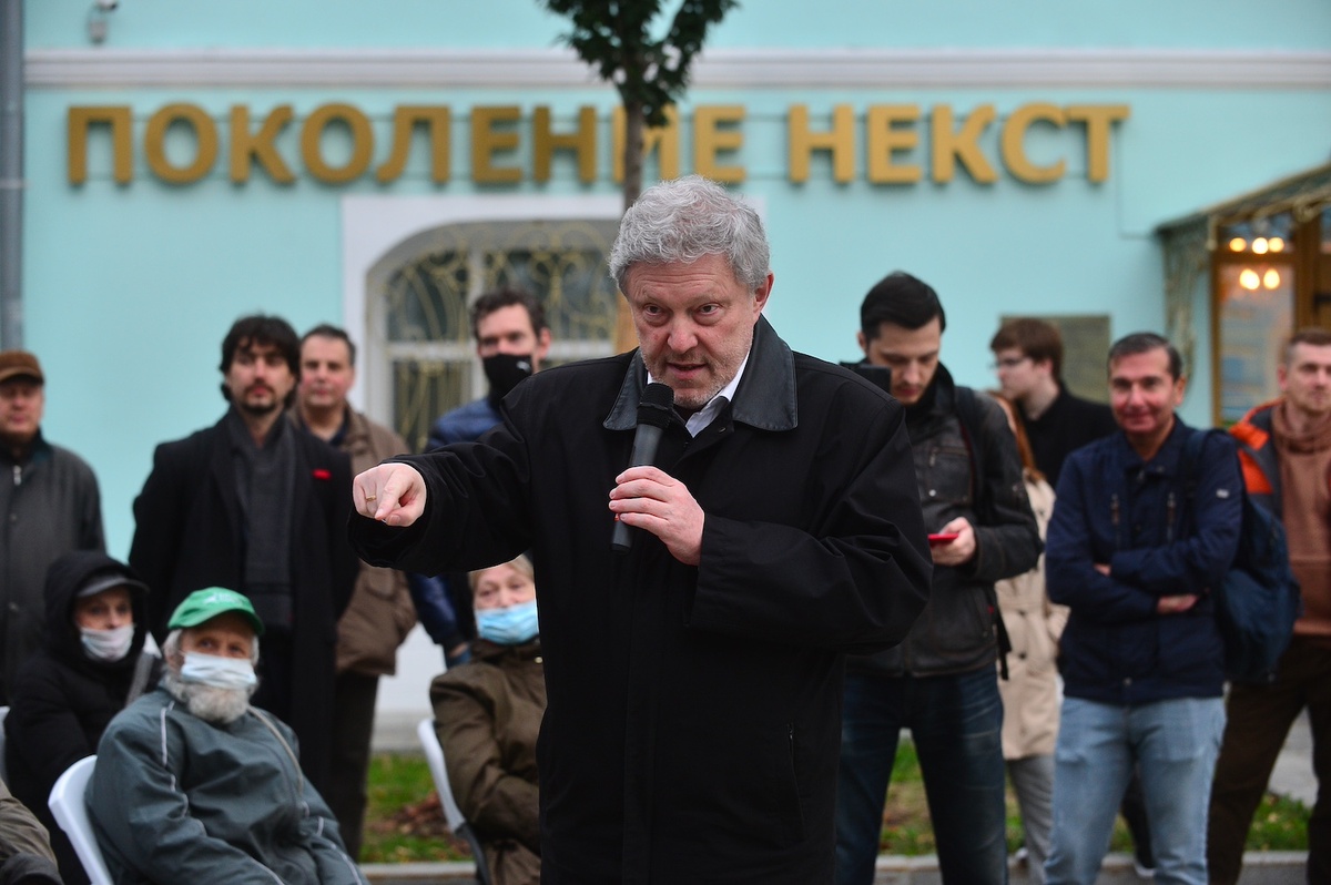 Григорий Явлинский на встрече с избирателями в Москве, 2022 год. Фото: пресс-служба партии