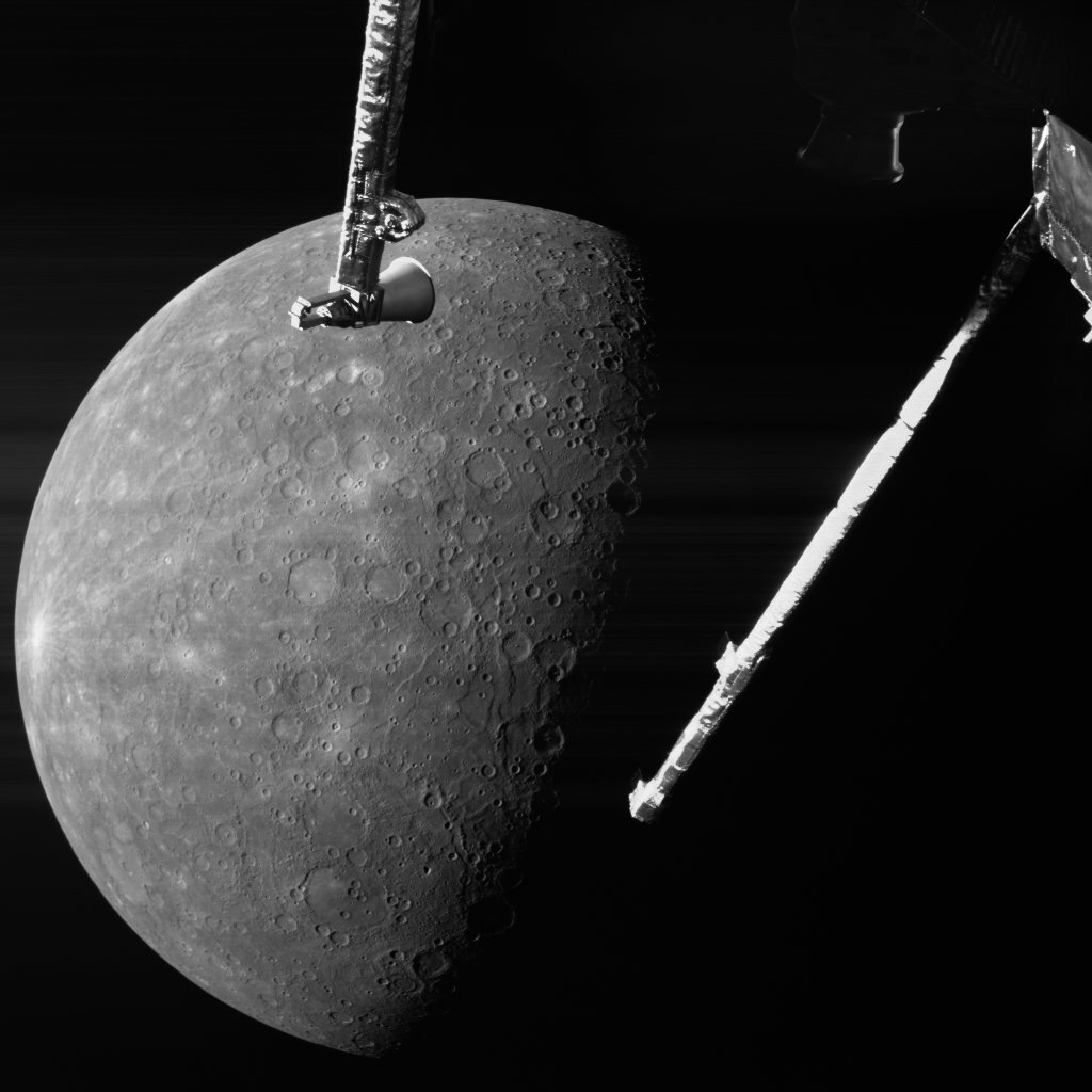 4 сентября 2024 фото Меркурия, сделанное миссией BepiColombo. universemagazine.com. Источник: ESA