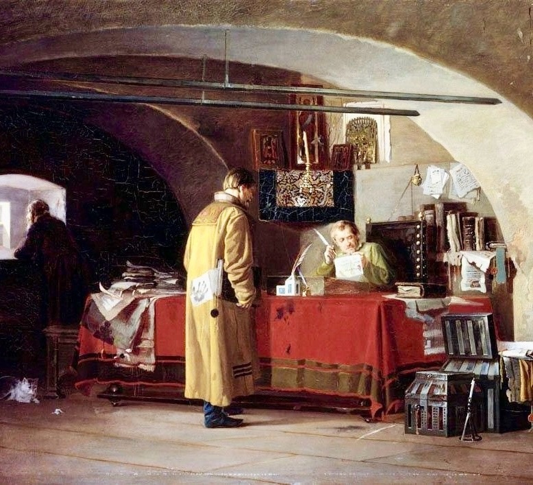 "В приказе", ккартина Александра Янова, кон. XIX века.