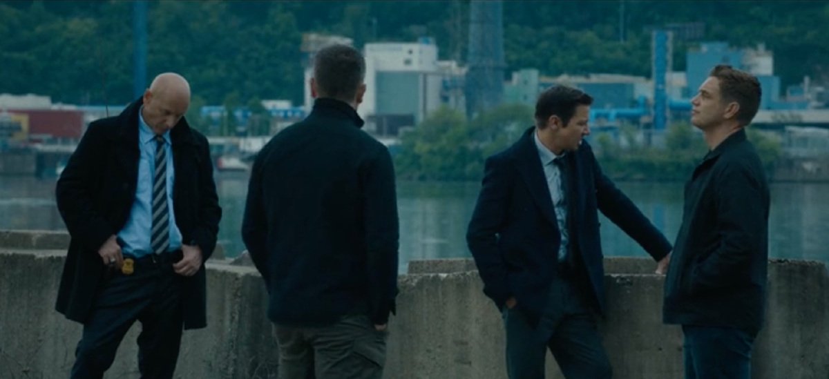 Джереми Реннер, Тейлор Хэндли, Хью Диллон, Хэмиш Аллан-Хидли в сериале «Мэр Кингстауна», 2024