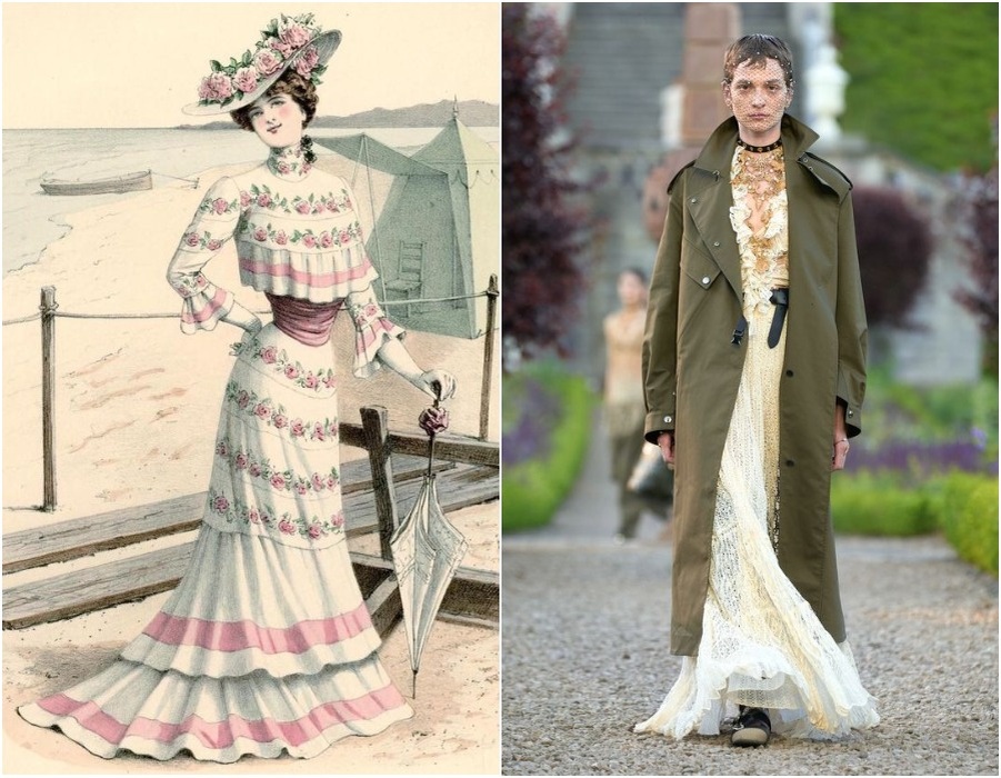 1. De Gracieuse August 1901. Christian Dior Круизная коллекция 2025. Иллюстрации из открытых источников в сети. Коллажи авторские.