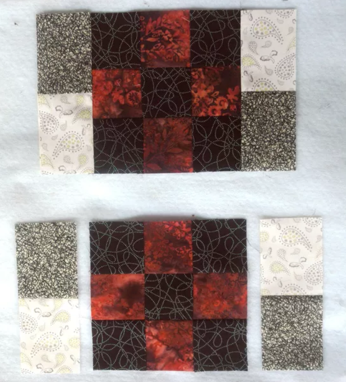 Сделайте наборы полосок и добавьте к сегментам из девяти квадратов