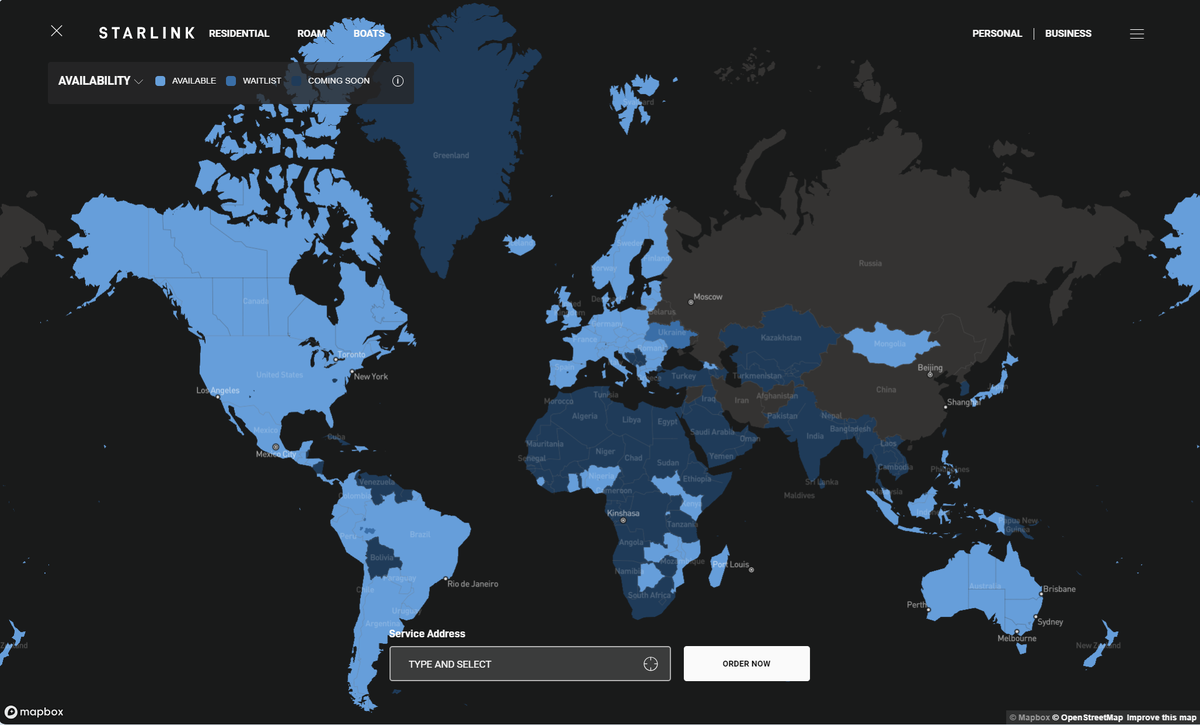 Starlink map 6.09.2024