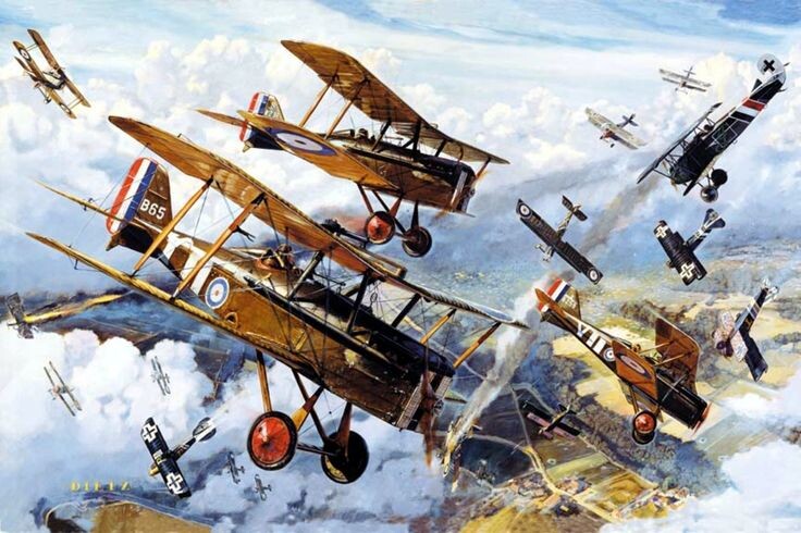 Пример воздушного боя Первой мировой войны, так называемая "свалка".