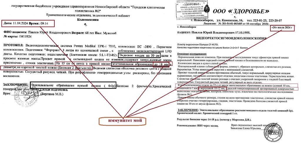 заключения эндоскопии (скрин)