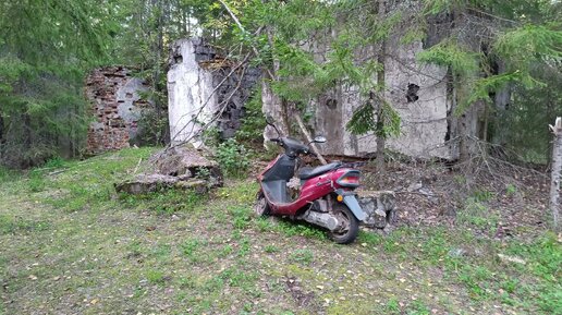 Нашёл старый фундамент, начинаю поиск монет с помощью металлоискателя.