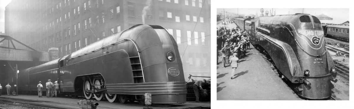 Впервые такие паровозы начали собирать в 1937 году. Смотрится очень футуристично!