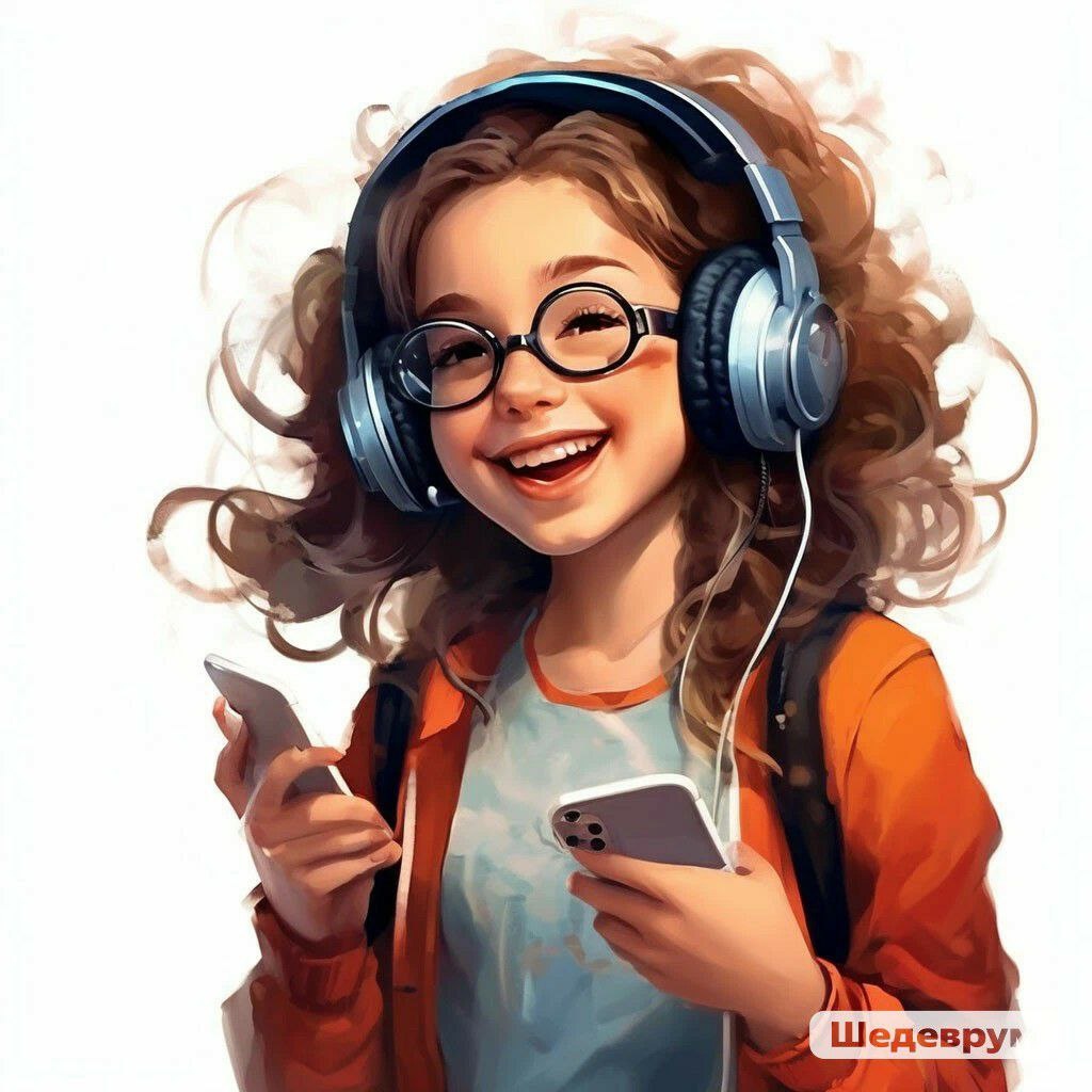 А вот и Дашутка. Только почему-то ИИ одарил ее сразу двумя телефонами. Но я не в претензии., он же еще учится :)