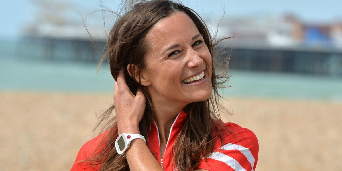 Пиппа после благотворительного велозаезда из Лондона в Брайтон