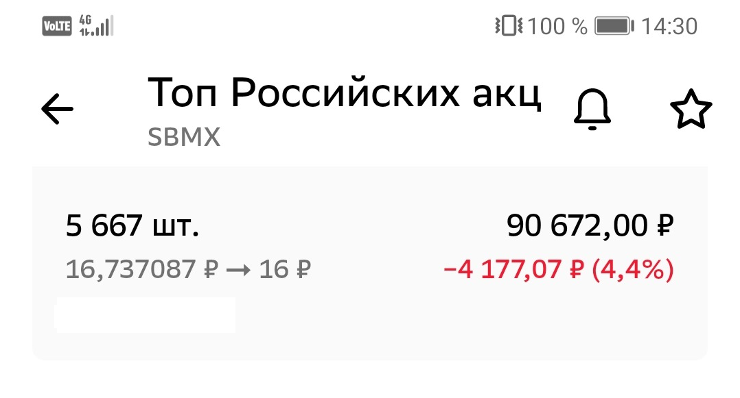 Фото брокерского счёта.