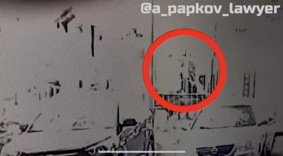 Запись с видеокамеры, на которой запечатлено нападение Евгения на крашеную старушку