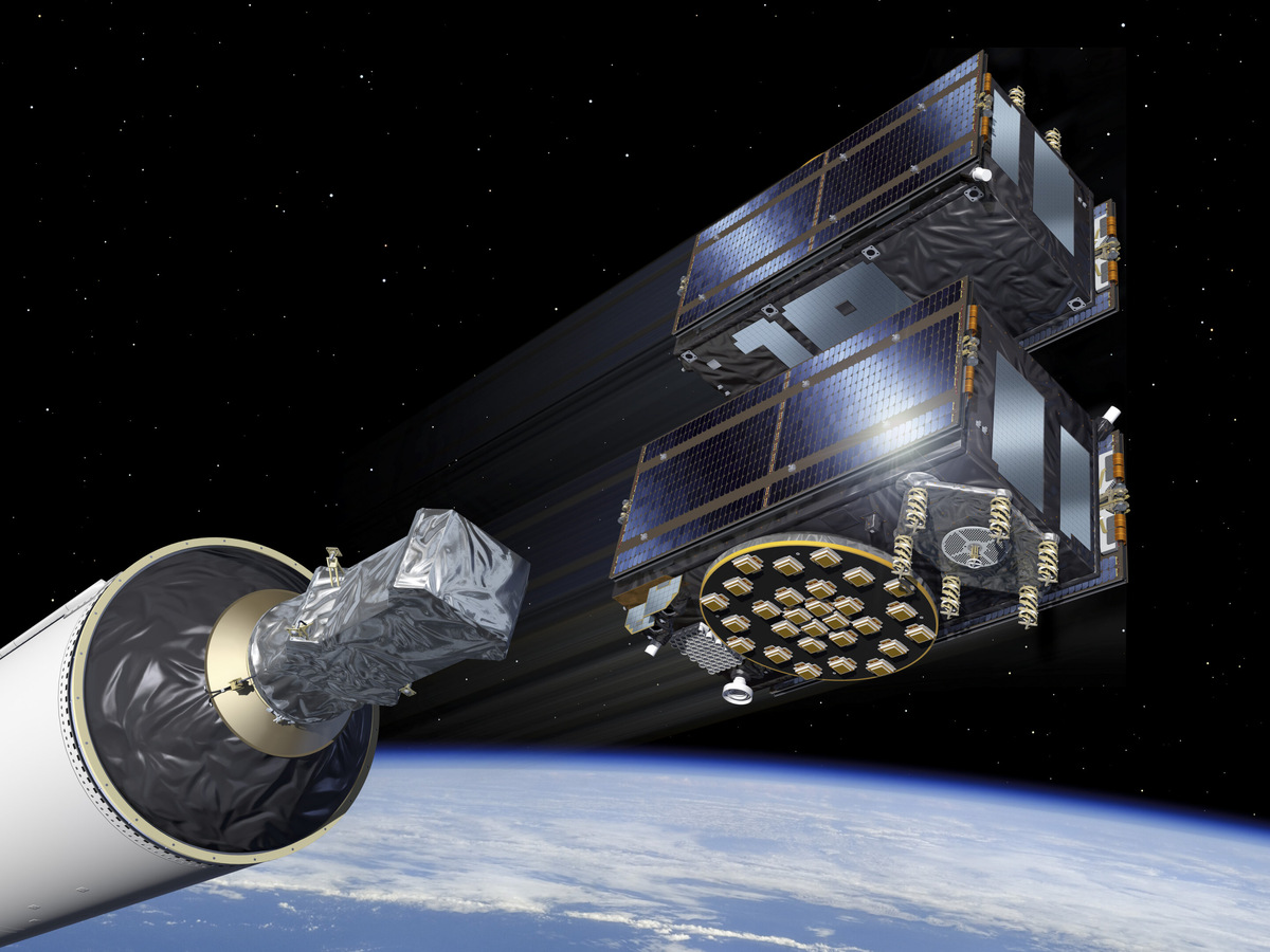 Художественное изображение Galileo 29 и 30    
 Источник:ESA–P. Carill  📷
