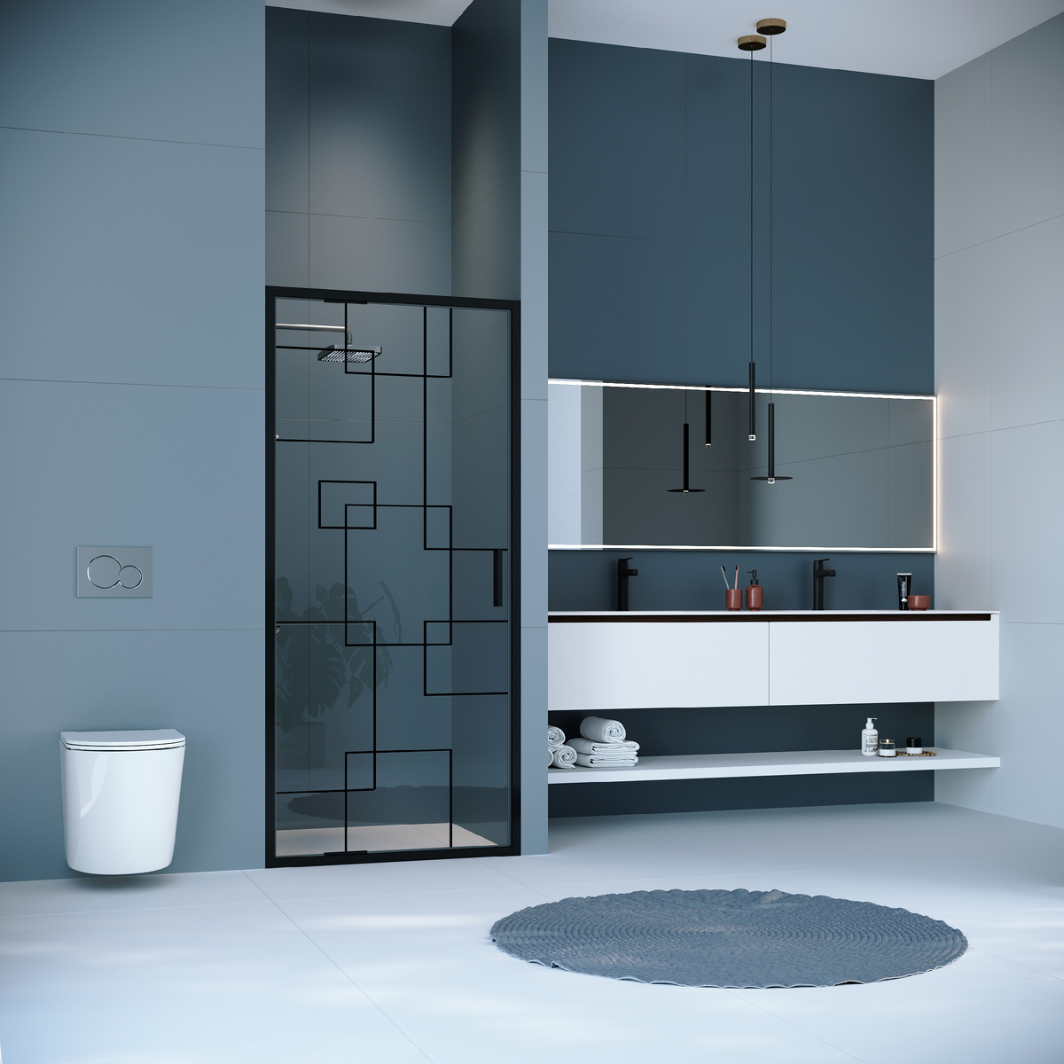 Стеклянная душевая дверь