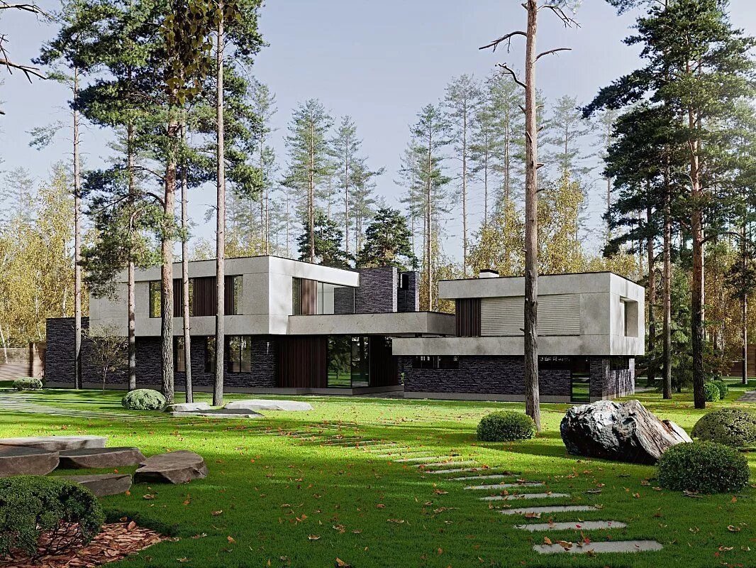 Коттедж California - проект дома и реализация от ОлимпСтройСервис