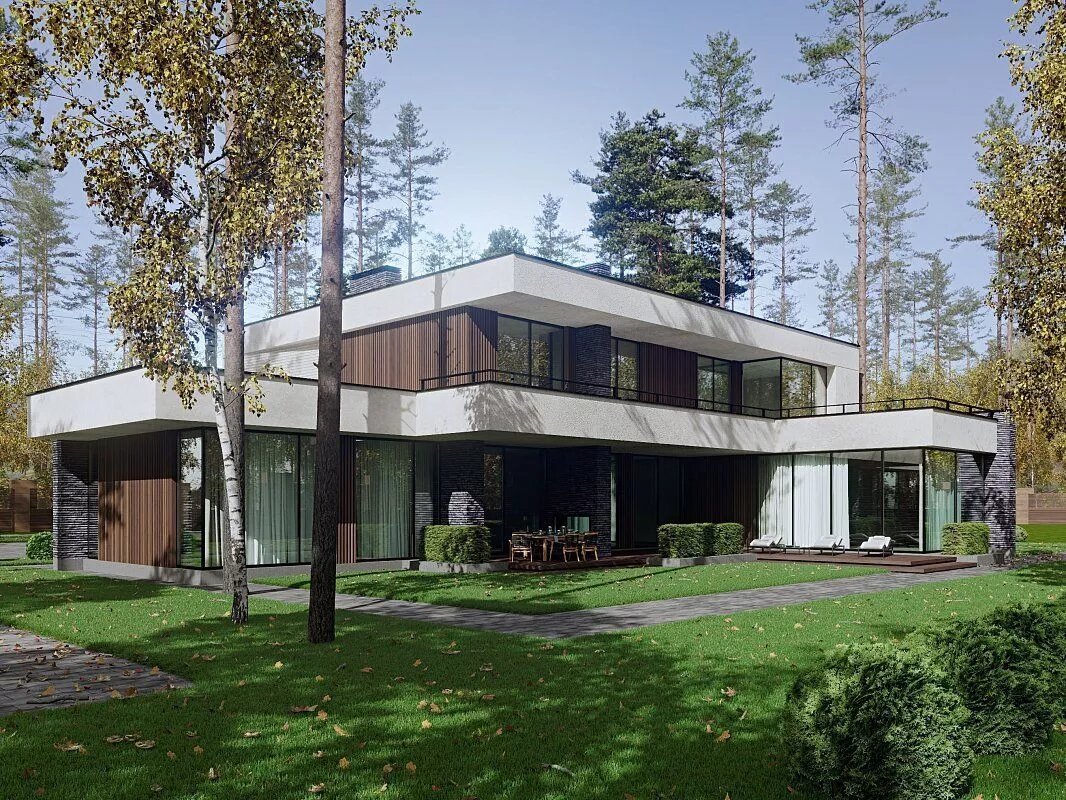 Коттедж California - проект дома и реализация от ОлимпСтройСервис