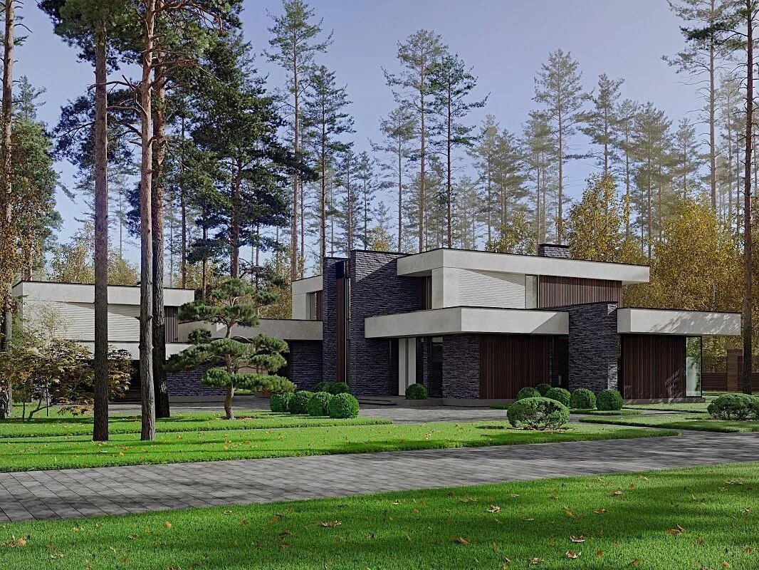 Коттедж California - проект дома и реализация от ОлимпСтройСервис