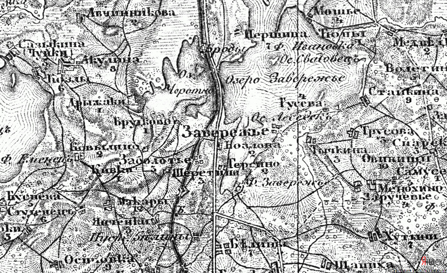Фрагмент карты Невельского уезда XIX века