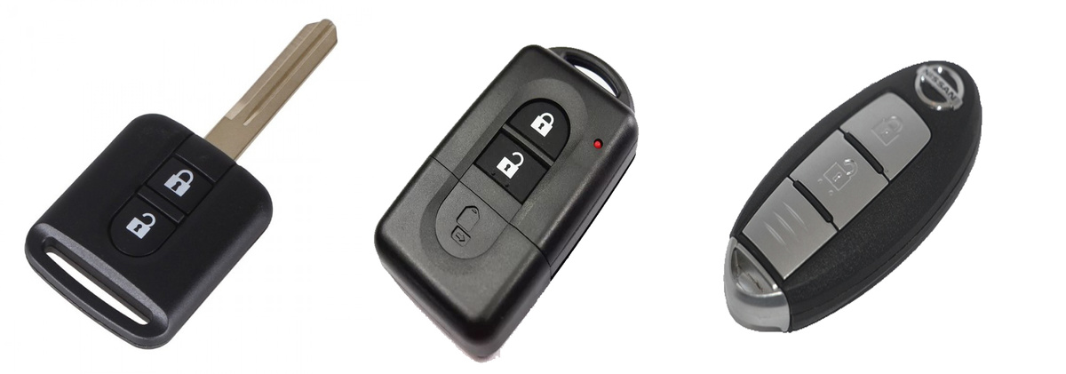 3 варианта ключей, имеющихся у Nissan Note в е11 кузове