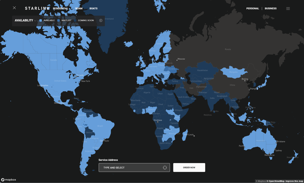 Starlink map 7.09.2024
