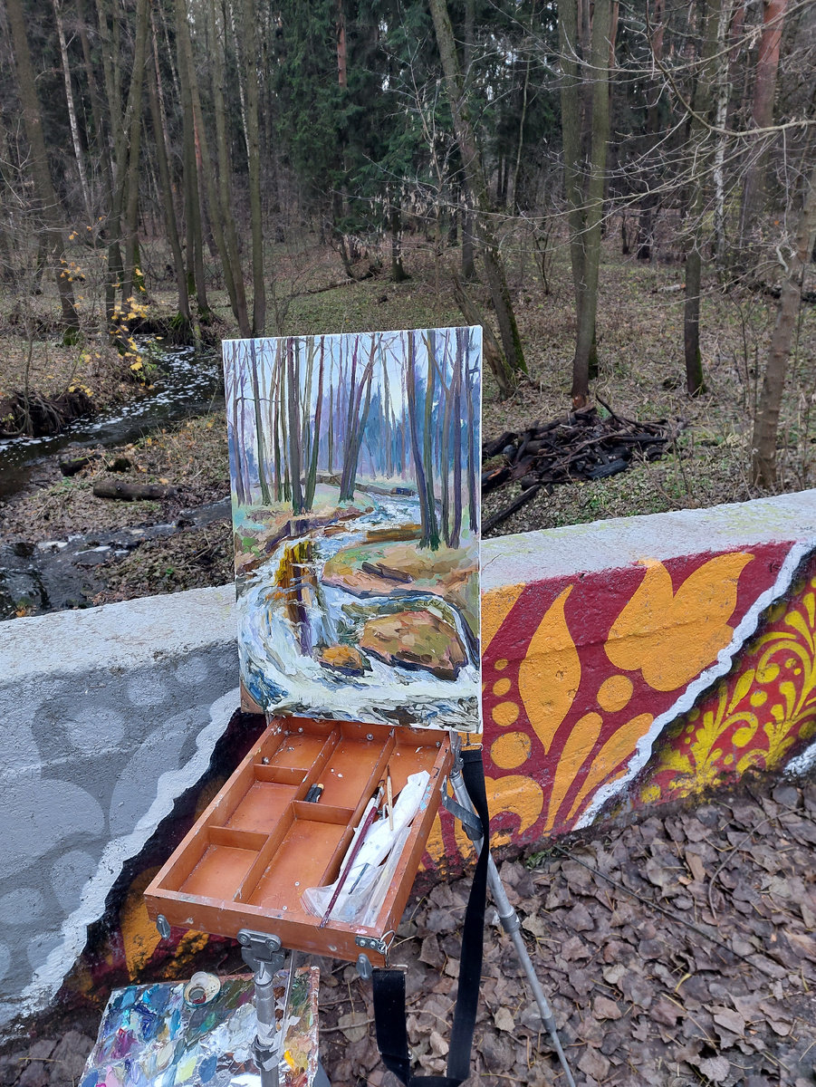 Осенний пленэр. Этюд Алены Ковалевой.