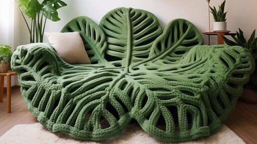 Плед Лист монстера часть 2 #Crochet #Monstera