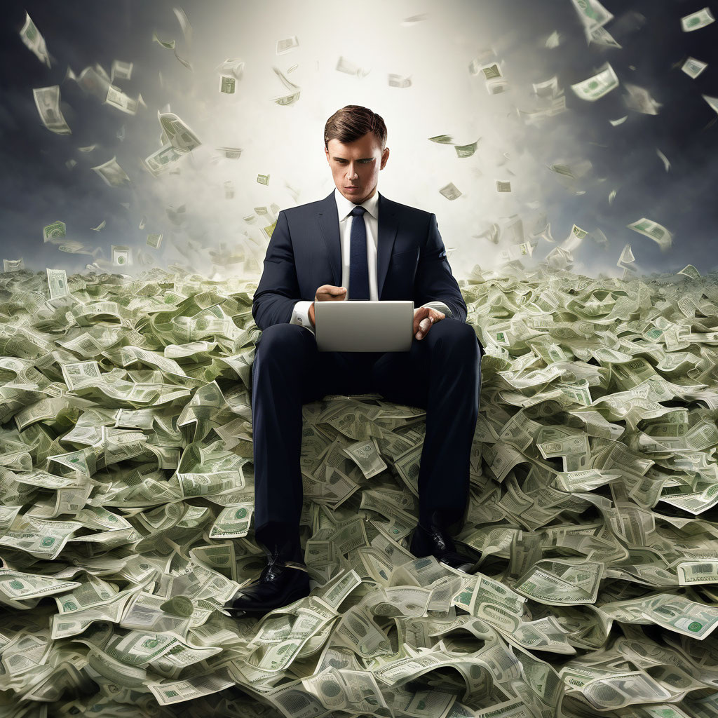Чтобы столько зарабатывать, часа в день мало. Картинка создана нейросетью
