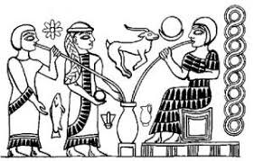 Оттиск ассирийской цилиндрической печати.