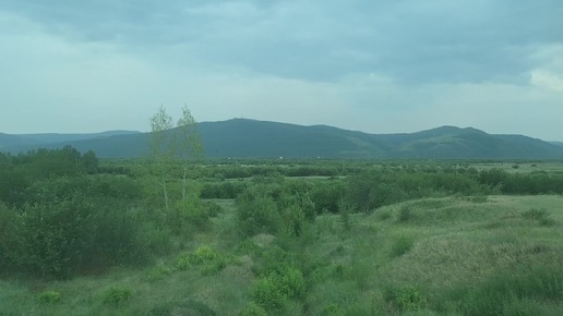 Из окна поезда. На перегоне Приисковая - Куэнга (Забайкальский край)-3