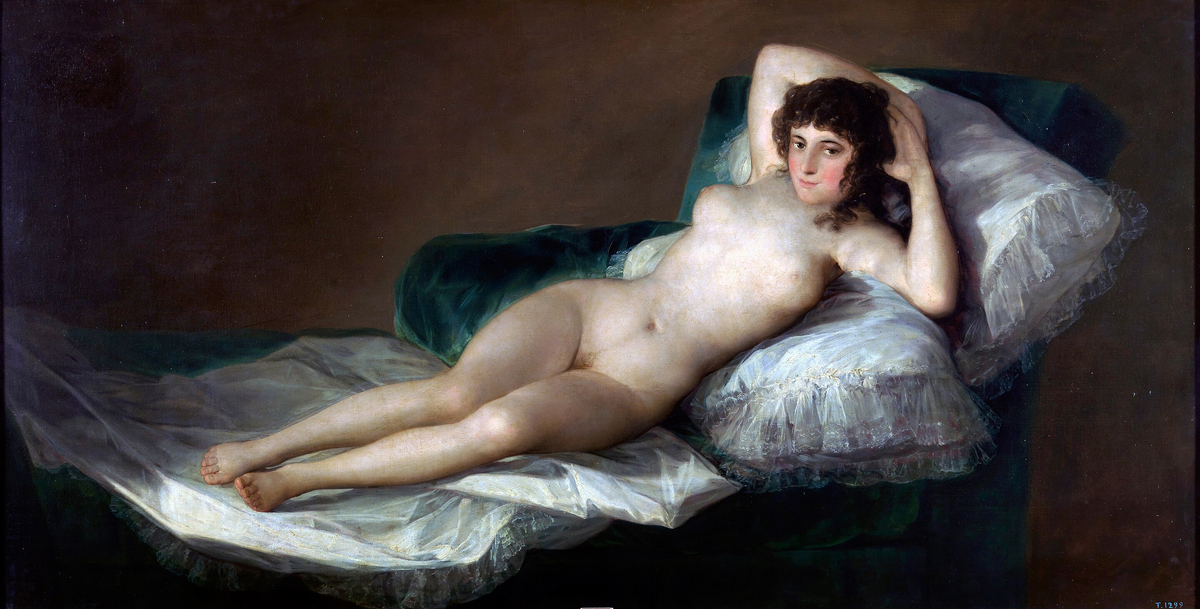 Франсиско Гойя Маха обнажённая. Ок. 1797—1800
La maja desnuda
Холст, масло. 97 × 190 см
Музей Прадо, Мадрид