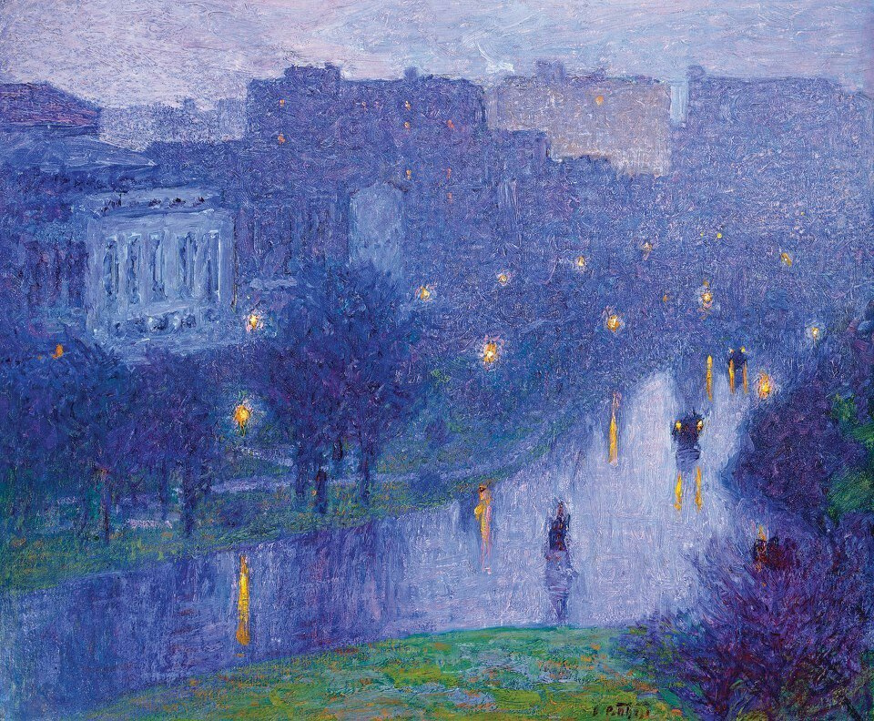 Эдвард Генри Поттаст. "Ночная сцена Нью-Йорка". 