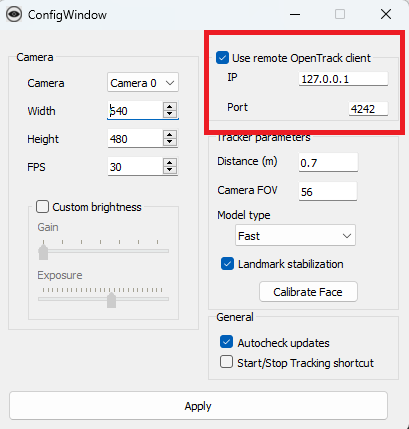 Красным выделил что нам нужно выставить.