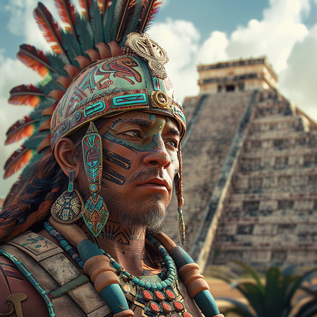 Суровый воин ацтеков усвоил все уроки родной для него ацтекской мифологии, поэтому дух его несокрушим.